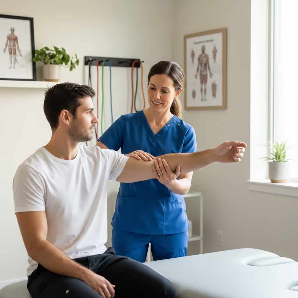 Physical therapy assessment in progress.